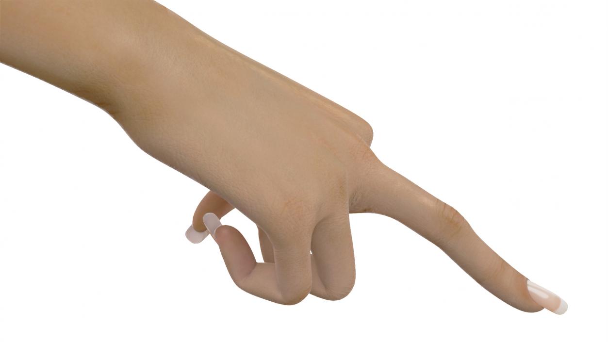 3D model Female Hand Middle Finger Sign