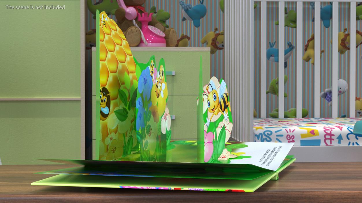 3D model Expanded Children Pop Up Book About Bees