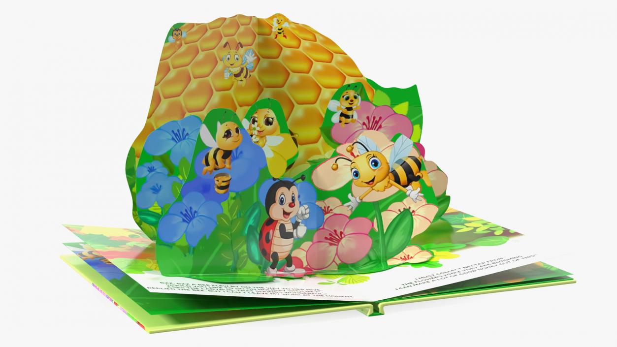 3D model Expanded Children Pop Up Book About Bees