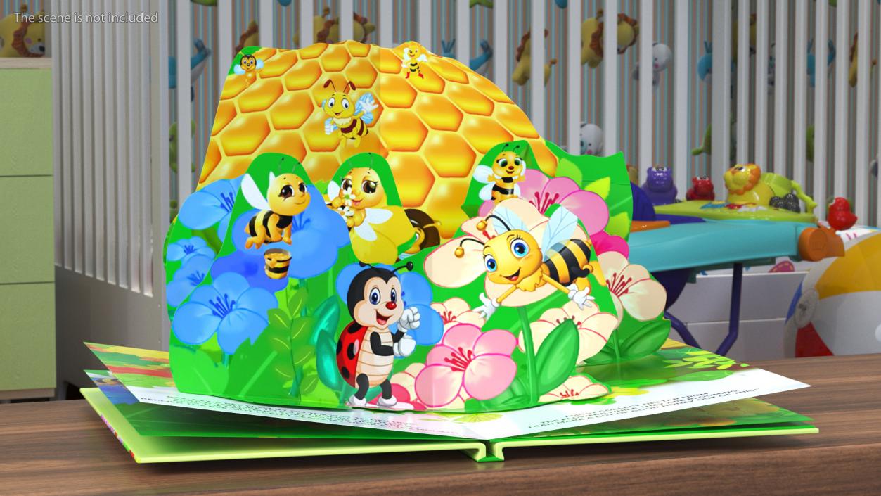 3D model Expanded Children Pop Up Book About Bees