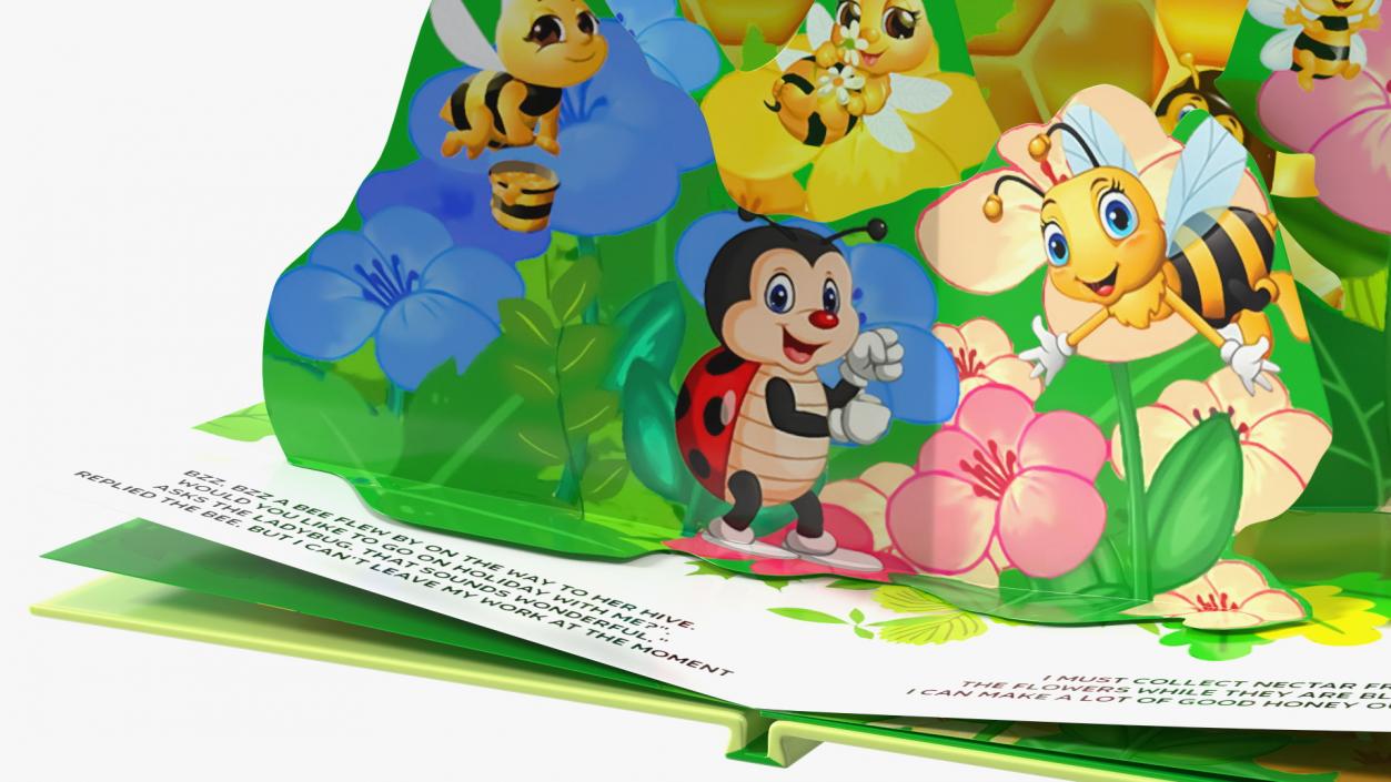 3D model Expanded Children Pop Up Book About Bees