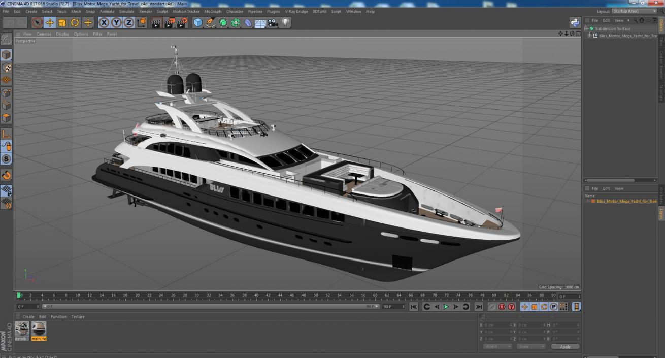 3D Bliss Motor Mega Yacht for Travel model