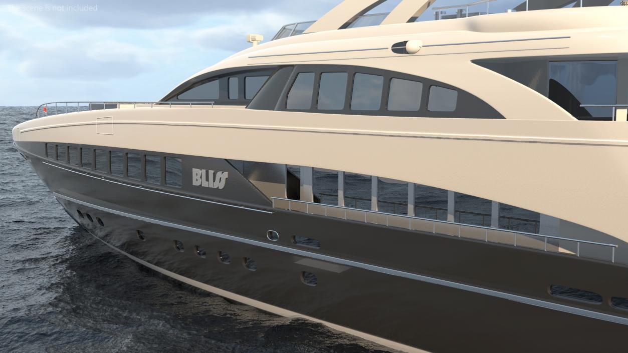 3D Bliss Motor Mega Yacht for Travel model