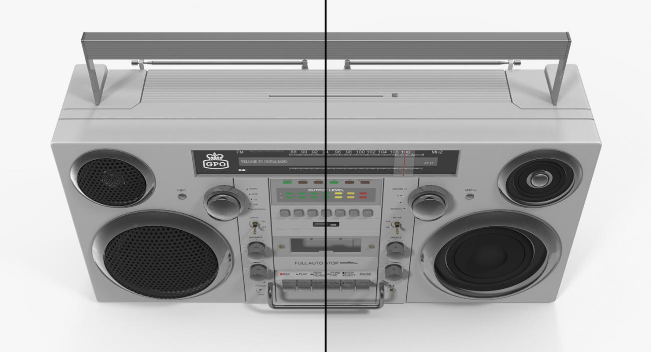 3D Portable Boombox and Audio Cassette Collection