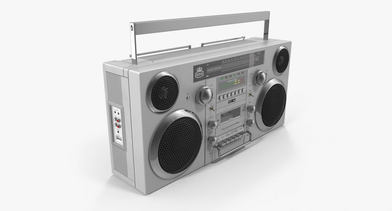 3D Portable Boombox and Audio Cassette Collection