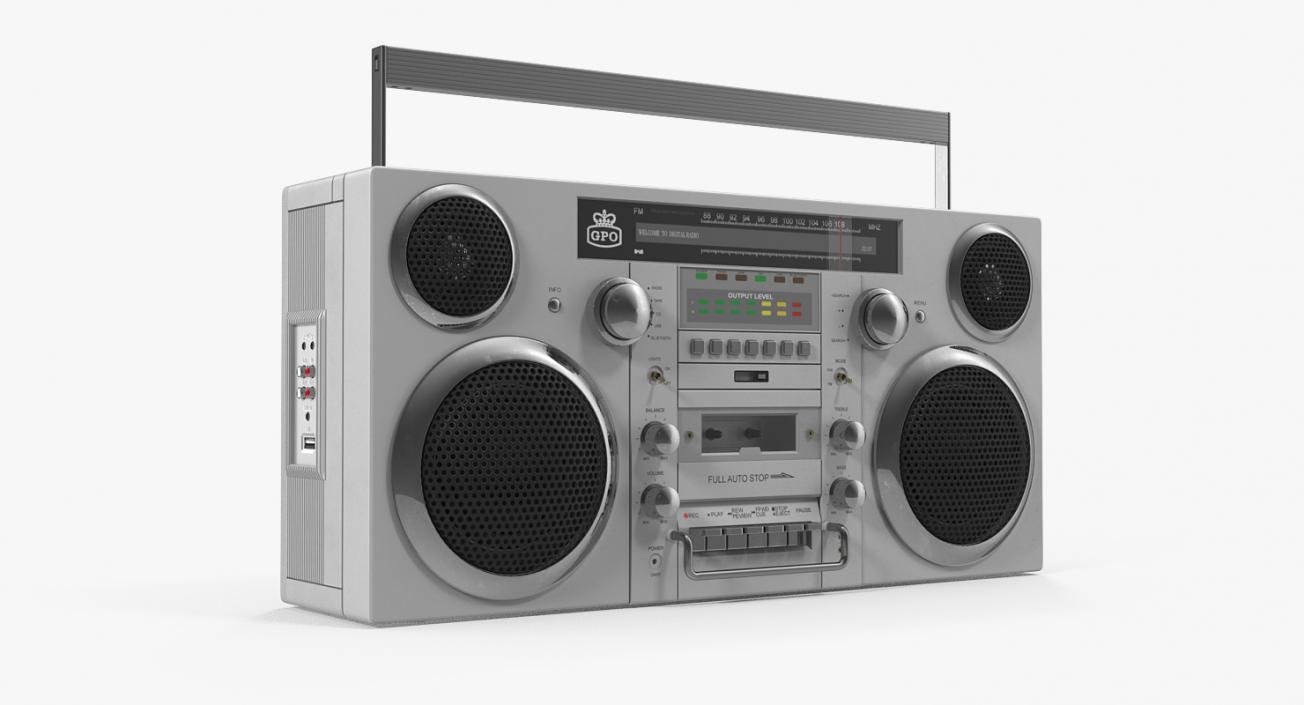 3D Portable Boombox and Audio Cassette Collection