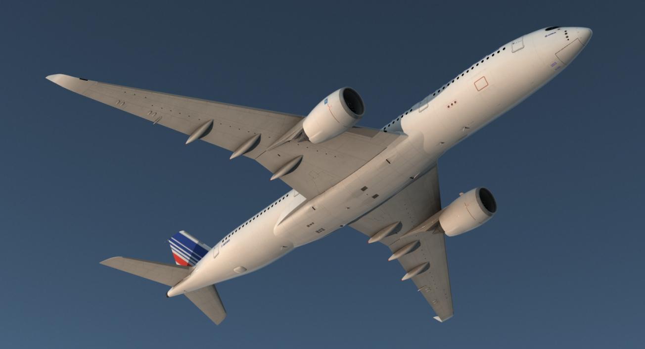 Airbus A350-900 Air France Rigged 3D Model 3D