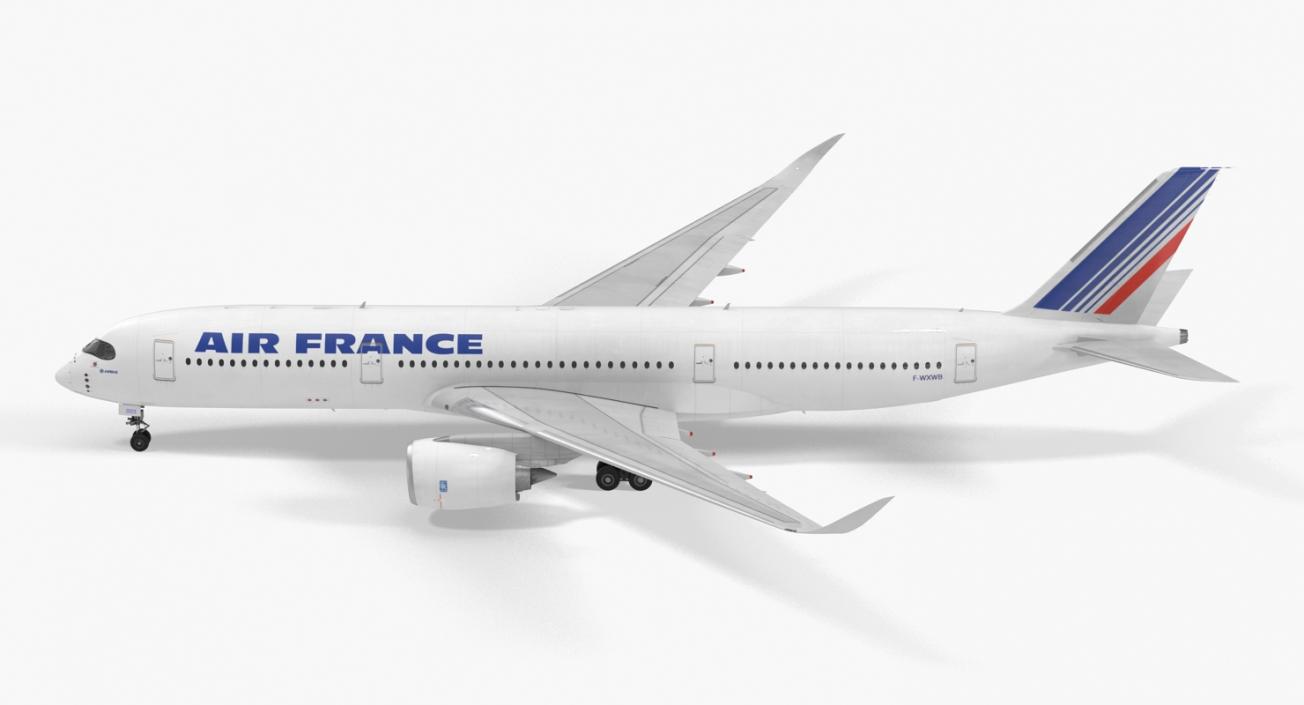 Airbus A350-900 Air France Rigged 3D Model 3D