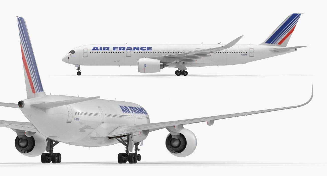 Airbus A350-900 Air France Rigged 3D Model 3D