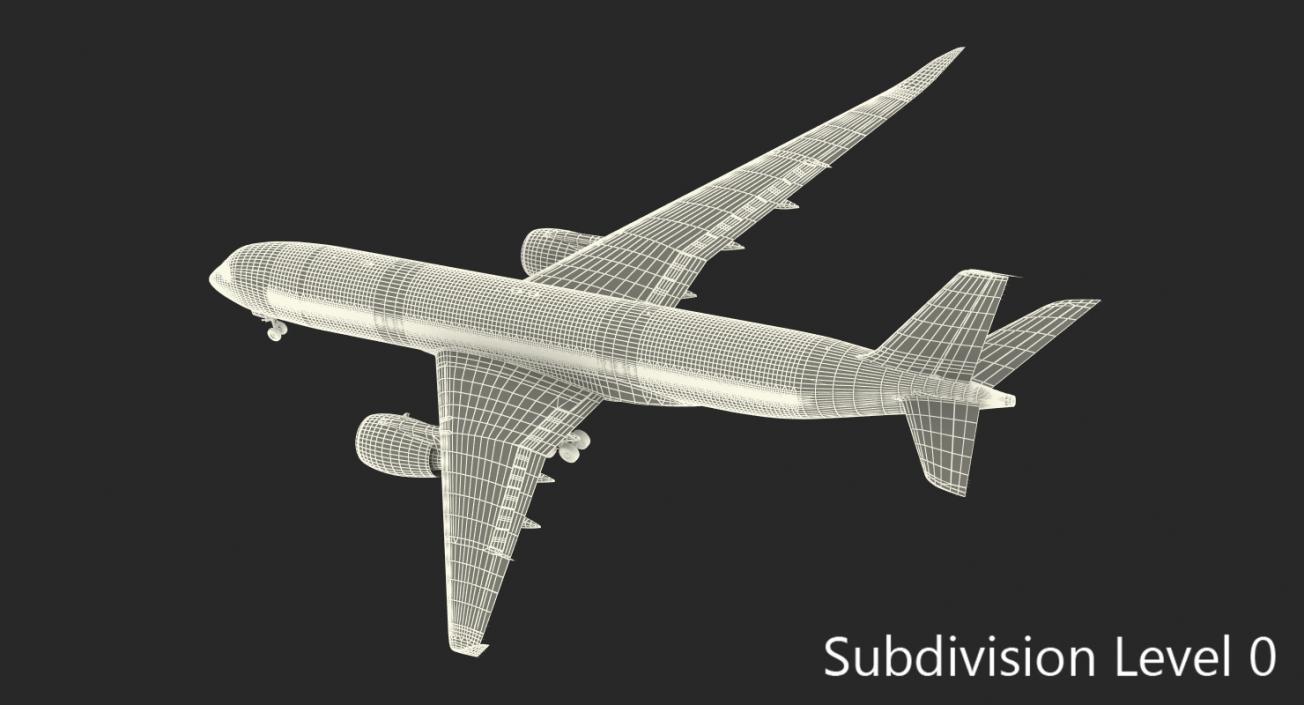 Airbus A350-900 Air France Rigged 3D Model 3D