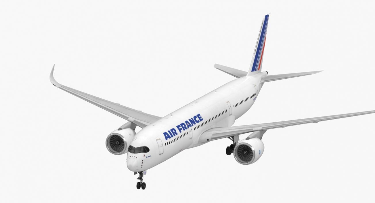 Airbus A350-900 Air France Rigged 3D Model 3D