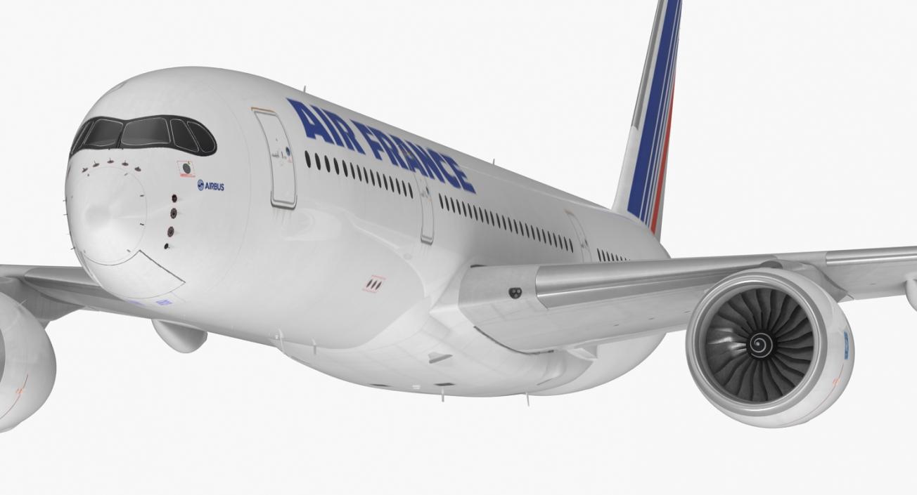 Airbus A350-900 Air France Rigged 3D Model 3D