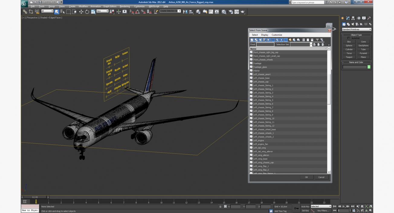 Airbus A350-900 Air France Rigged 3D Model 3D