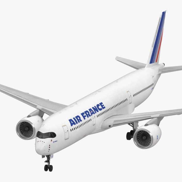 Airbus A350-900 Air France Rigged 3D Model 3D