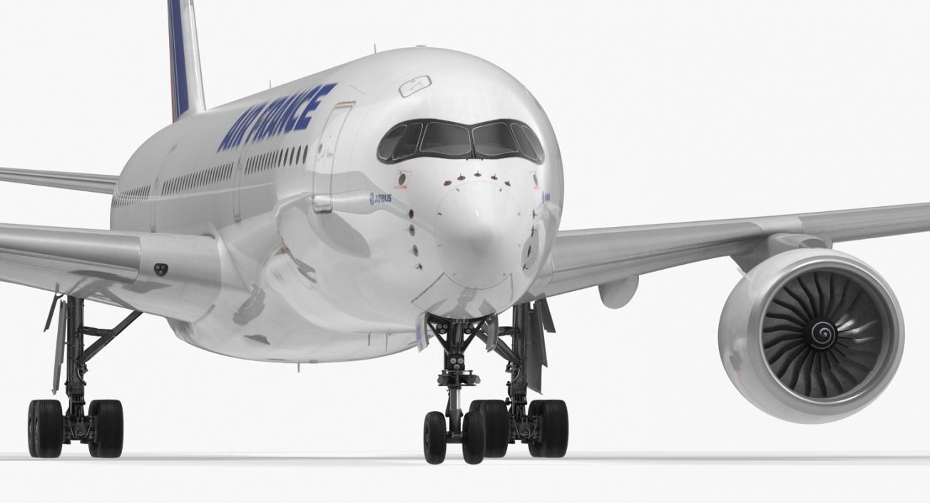 Airbus A350-900 Air France Rigged 3D Model 3D