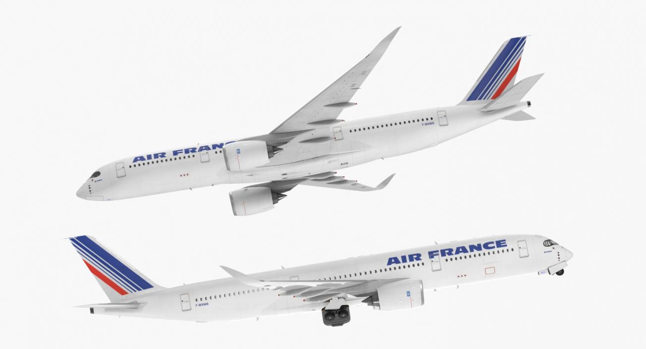 Airbus A350-900 Air France Rigged 3D Model 3D