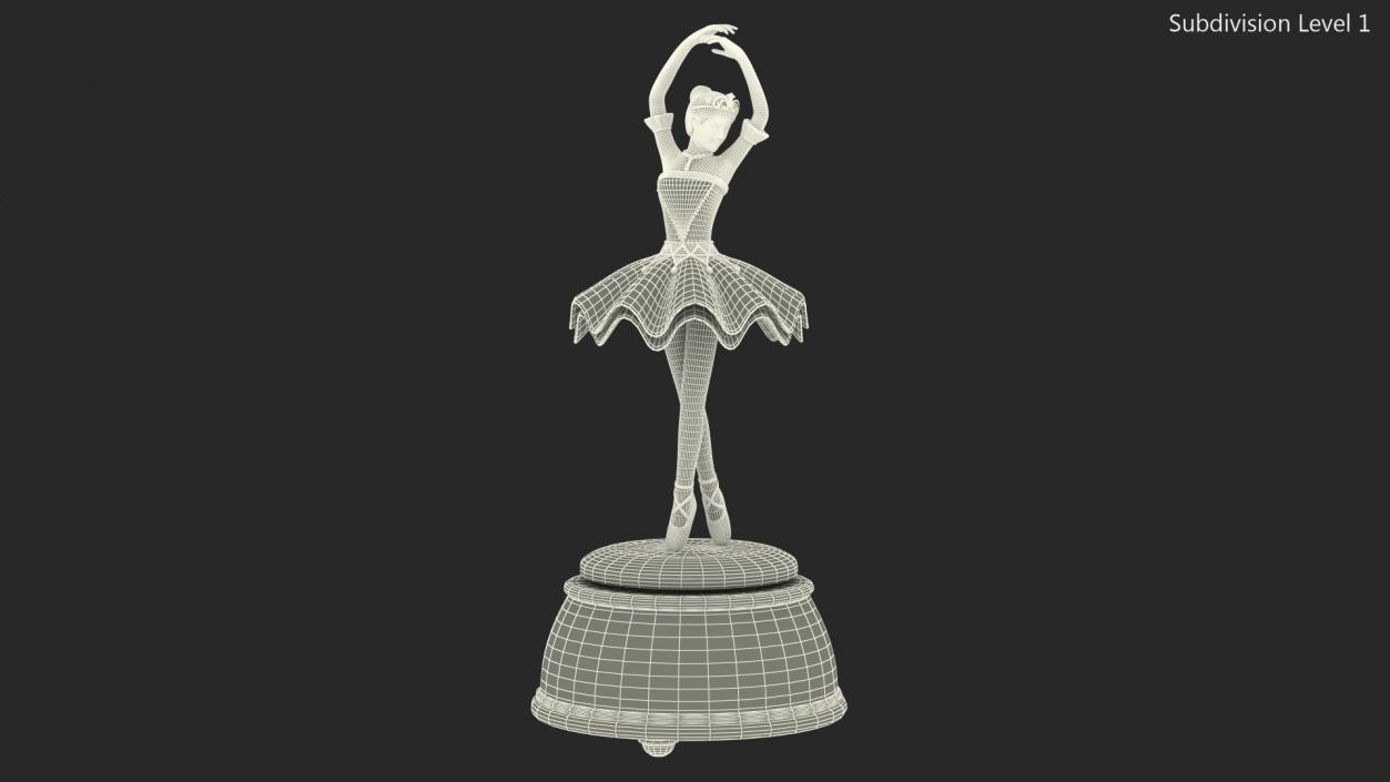 3D model Ballerina Music Box White