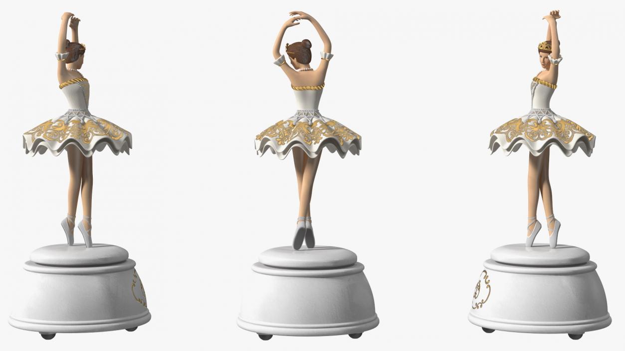 3D model Ballerina Music Box White