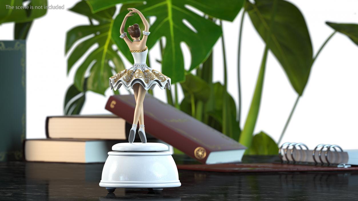 3D model Ballerina Music Box White