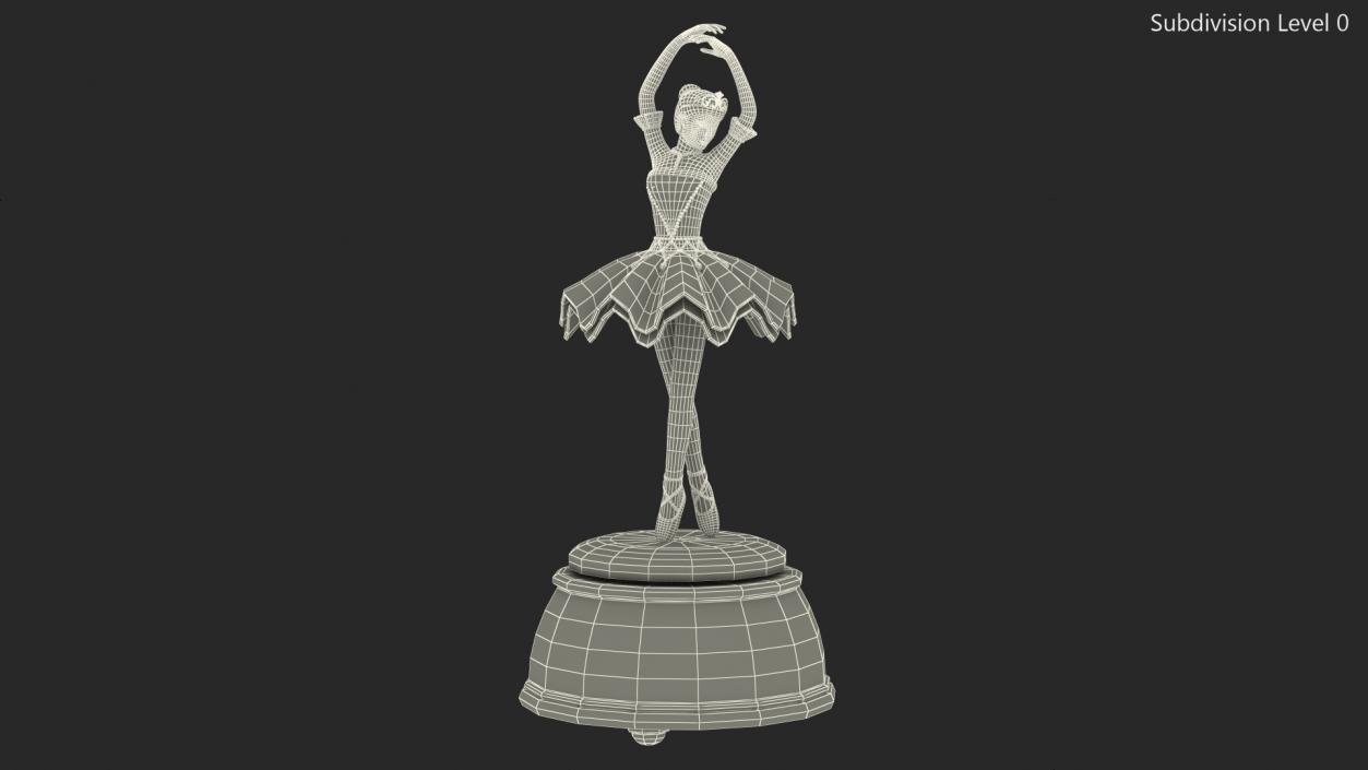 3D model Ballerina Music Box White