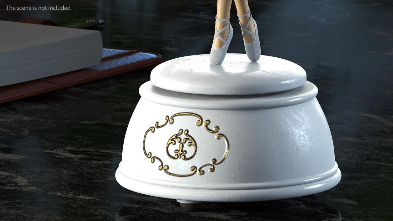 3D model Ballerina Music Box White