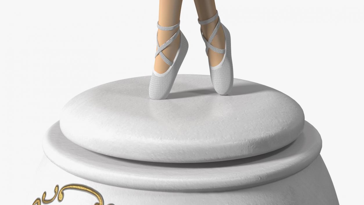 3D model Ballerina Music Box White