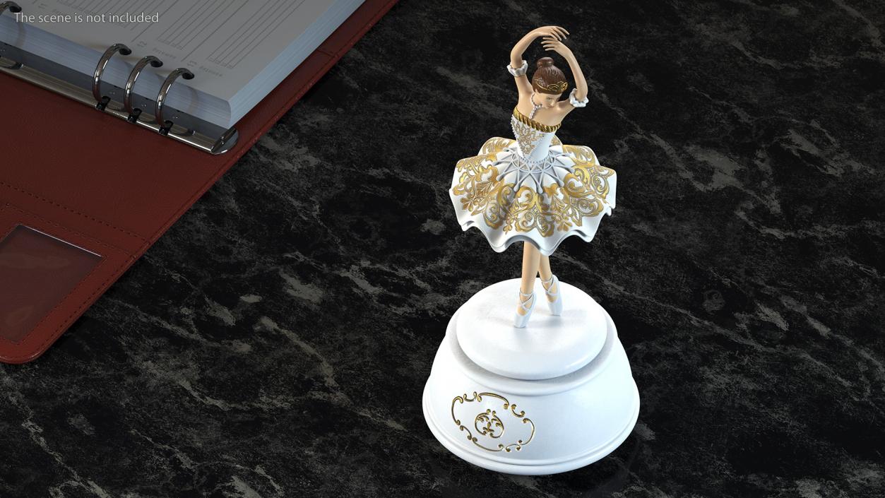 3D model Ballerina Music Box White