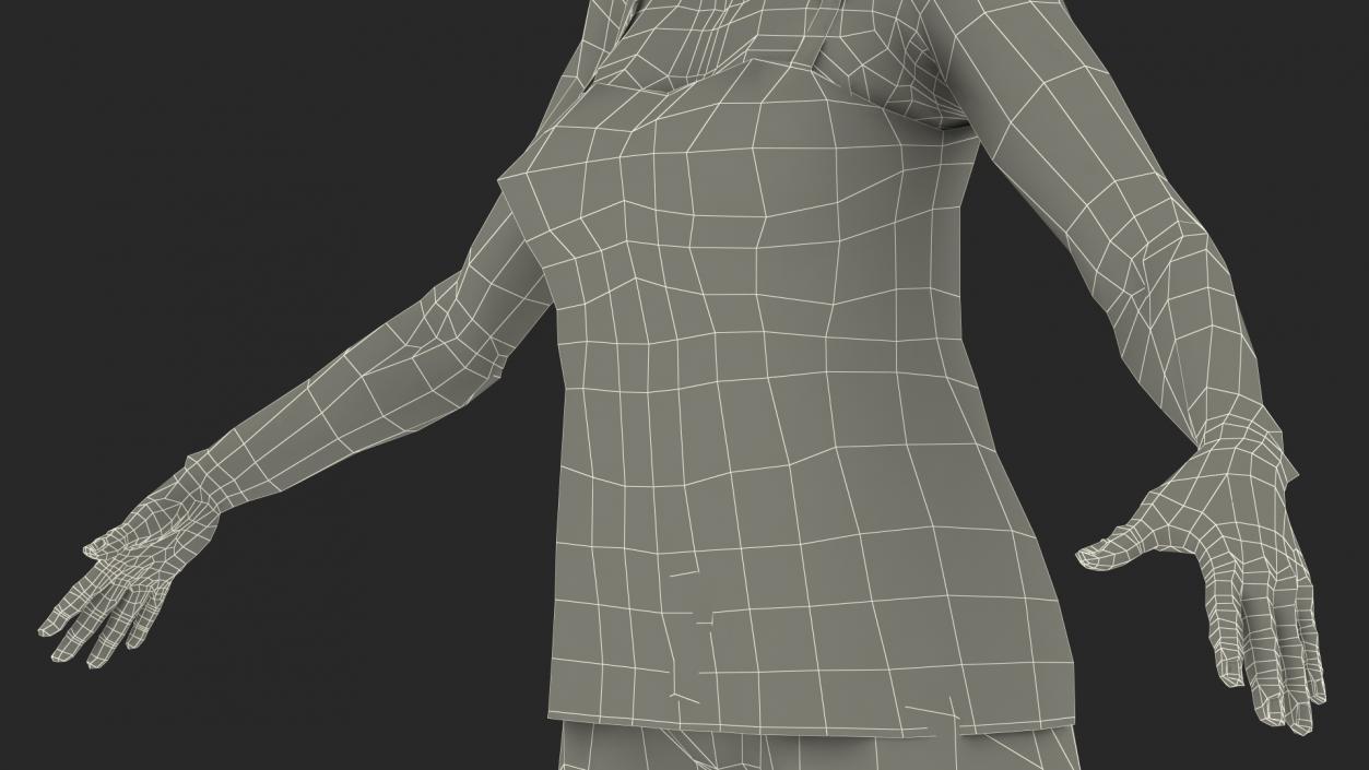 3D Afro American Grandma Wearing Pajamas Rigged for Modo model