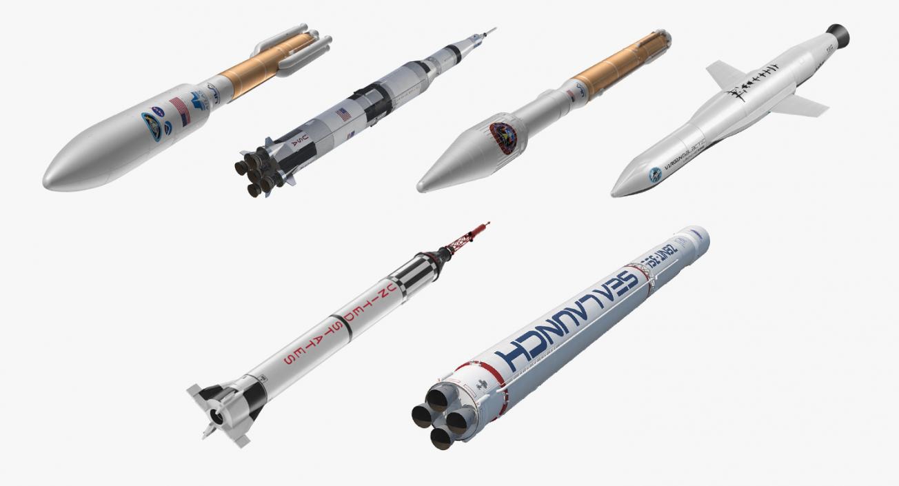 Space Rockets Collection 3D model