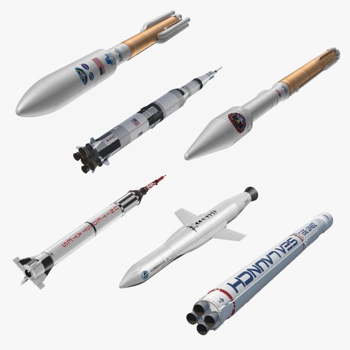 Space Rockets Collection 3D model