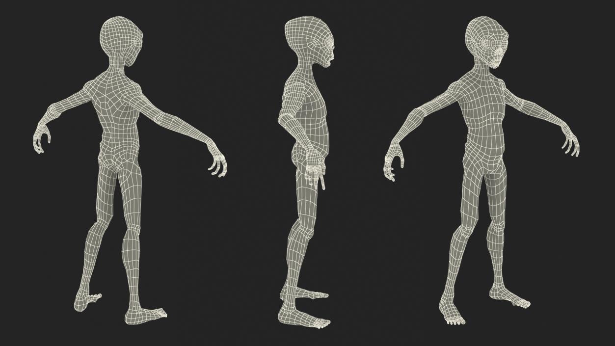 Humanoid Alien Creature Rigged for Maya 3D model