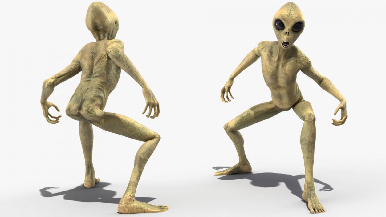 Humanoid Alien Creature Rigged for Maya 3D model