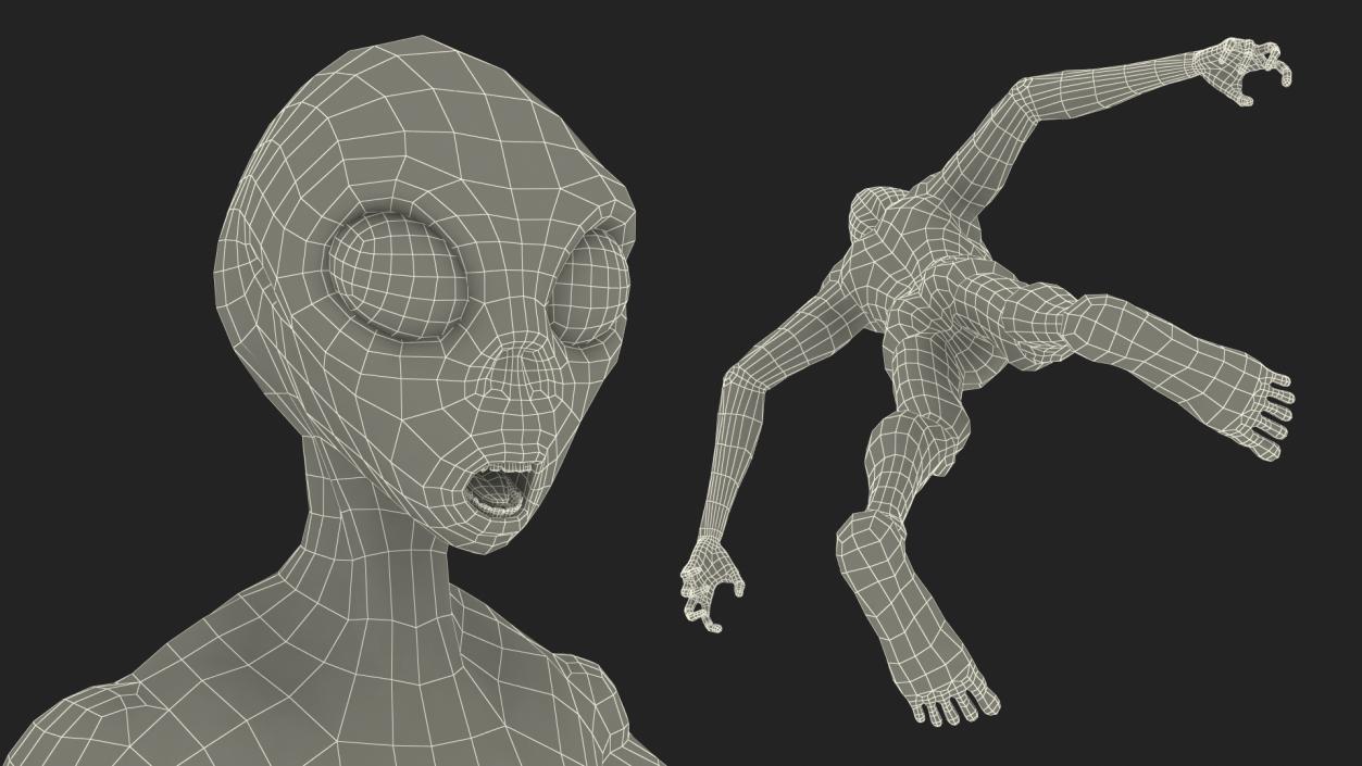 Humanoid Alien Creature Rigged for Maya 3D model