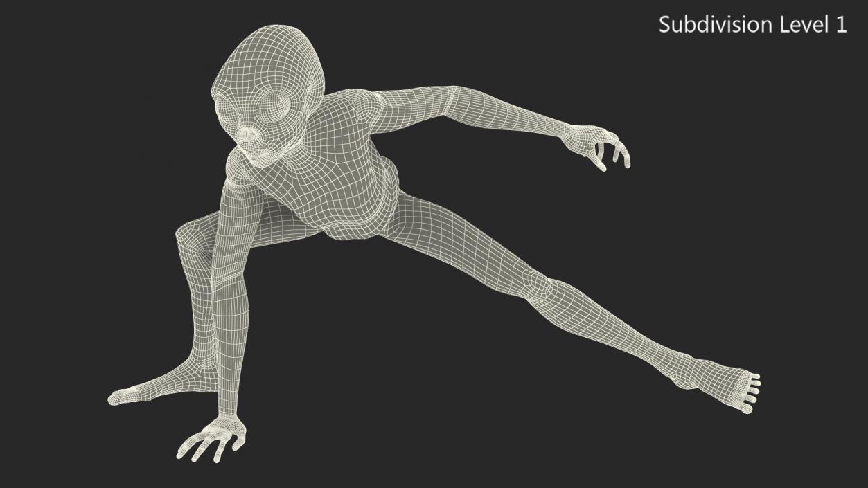 Humanoid Alien Creature Rigged for Maya 3D model