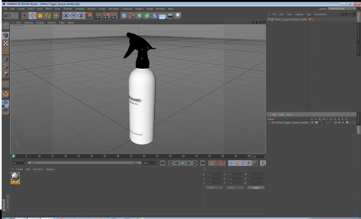 3D White Trigger Sprayer Bottle model