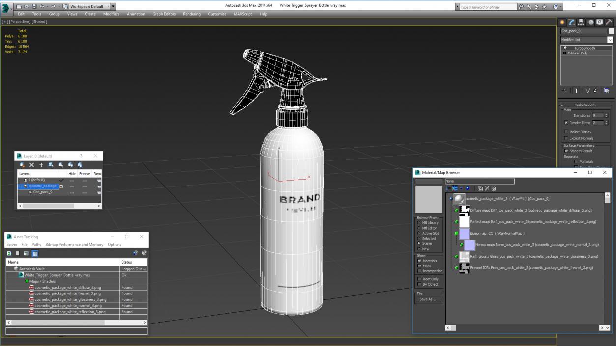 3D White Trigger Sprayer Bottle model