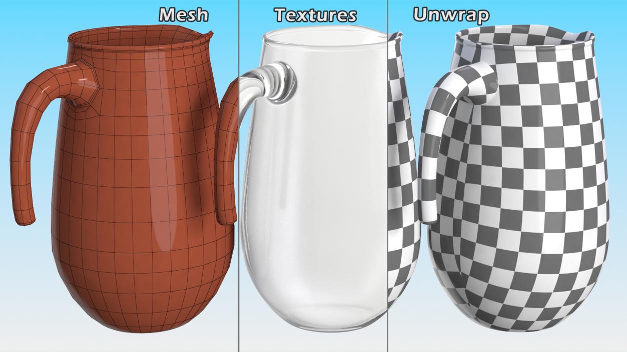 3D Glass Jugs Collection 4 model