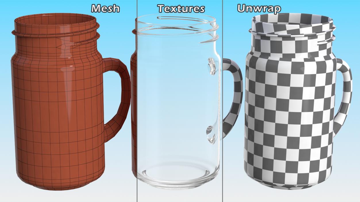 3D Glass Jugs Collection 4 model