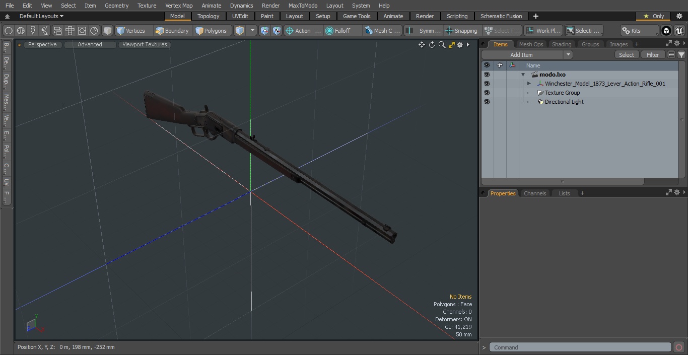 3D model Winchester Model 1873 Lever Action Rifle