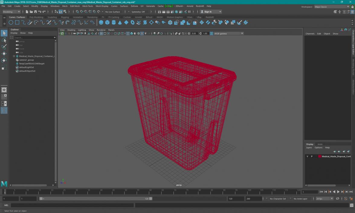 Medical Waste Disposal Container 3D