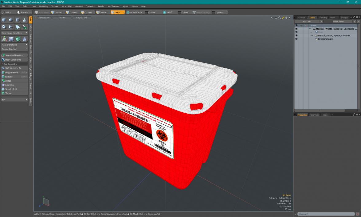 Medical Waste Disposal Container 3D