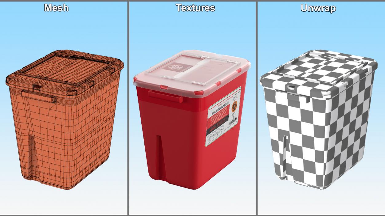 Medical Waste Disposal Container 3D