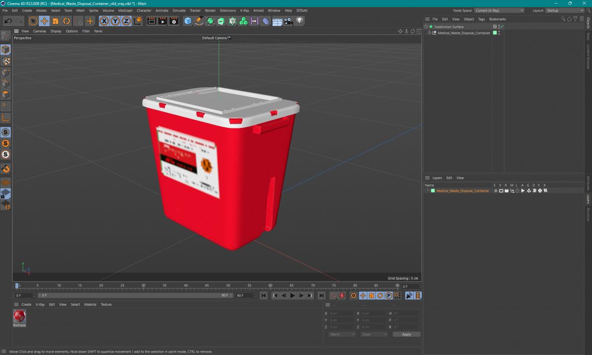 Medical Waste Disposal Container 3D