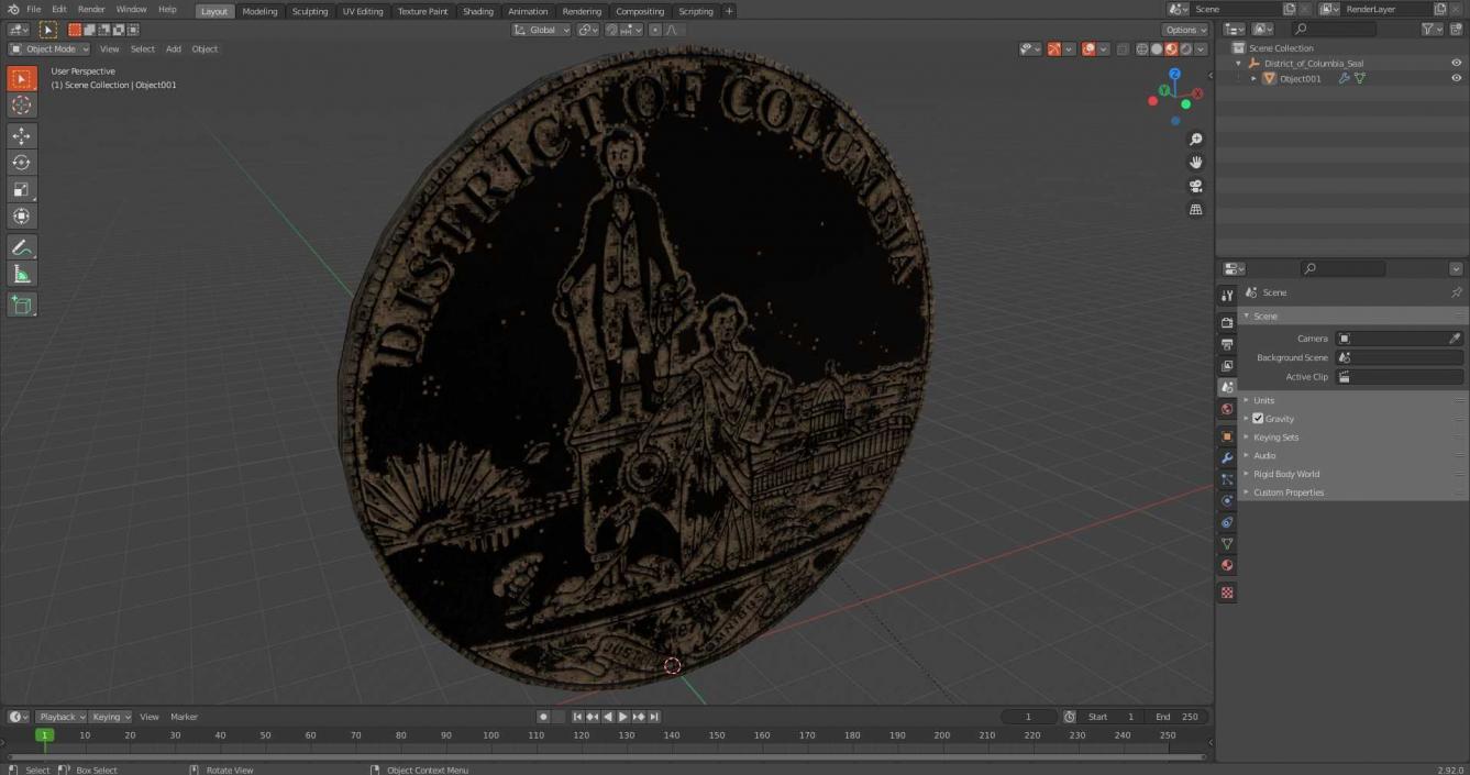 3D model District of Columbia Seal