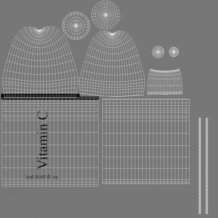 Ascorbic Acid 1ml Ampoule Opened 3D