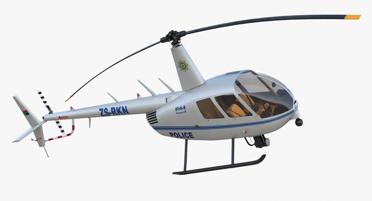 3D model Police Helicopter Robinson R44