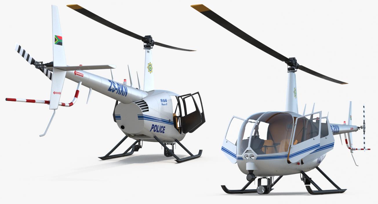 3D model Police Helicopter Robinson R44