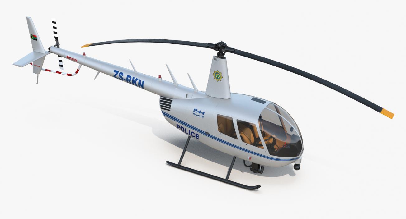 3D model Police Helicopter Robinson R44