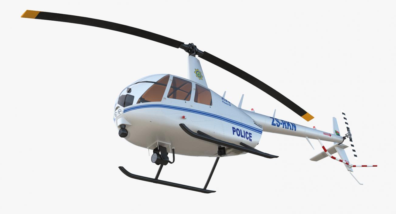 3D model Police Helicopter Robinson R44