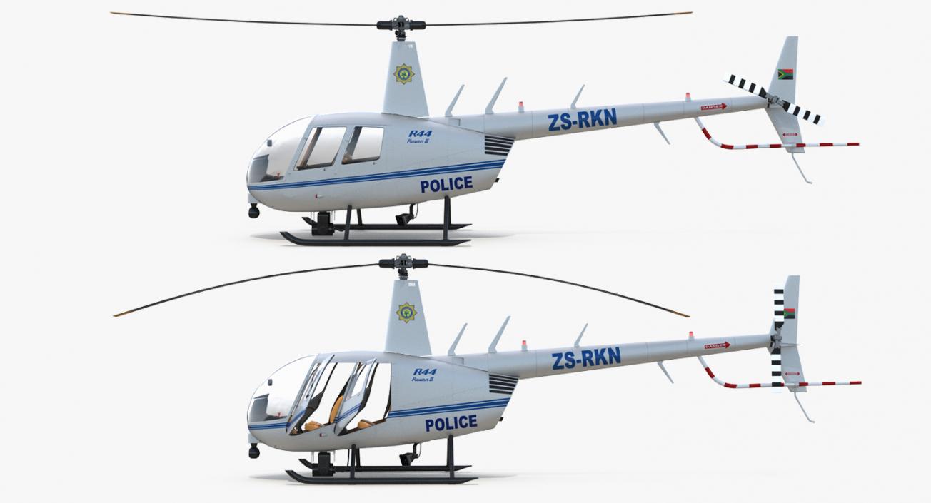 3D model Police Helicopter Robinson R44